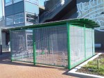 A bike parking cage installed by Western Australia's state government at all new rail stations. Is this what Adelaide's new enclosures will look like?