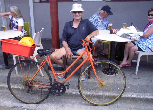 Semaphore Road Bicycle Philosopher 'Bill' with his 'Hard Rubbish Special': "I've got 8 more! There should be more stuff for bikes! Guess which came first - cars or bikes?"  