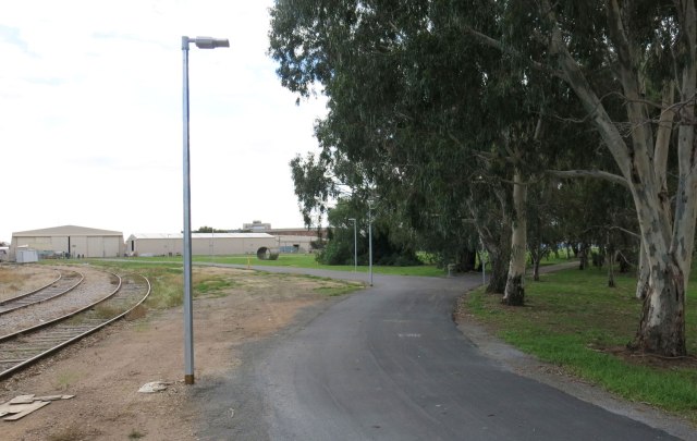 Outer Harbour Greenway: The rebuilt Rosewater Railyard pathway. Port Adelaide's CBD & Harbour front to the left & the proposed Ottoway Greenway route to the right!